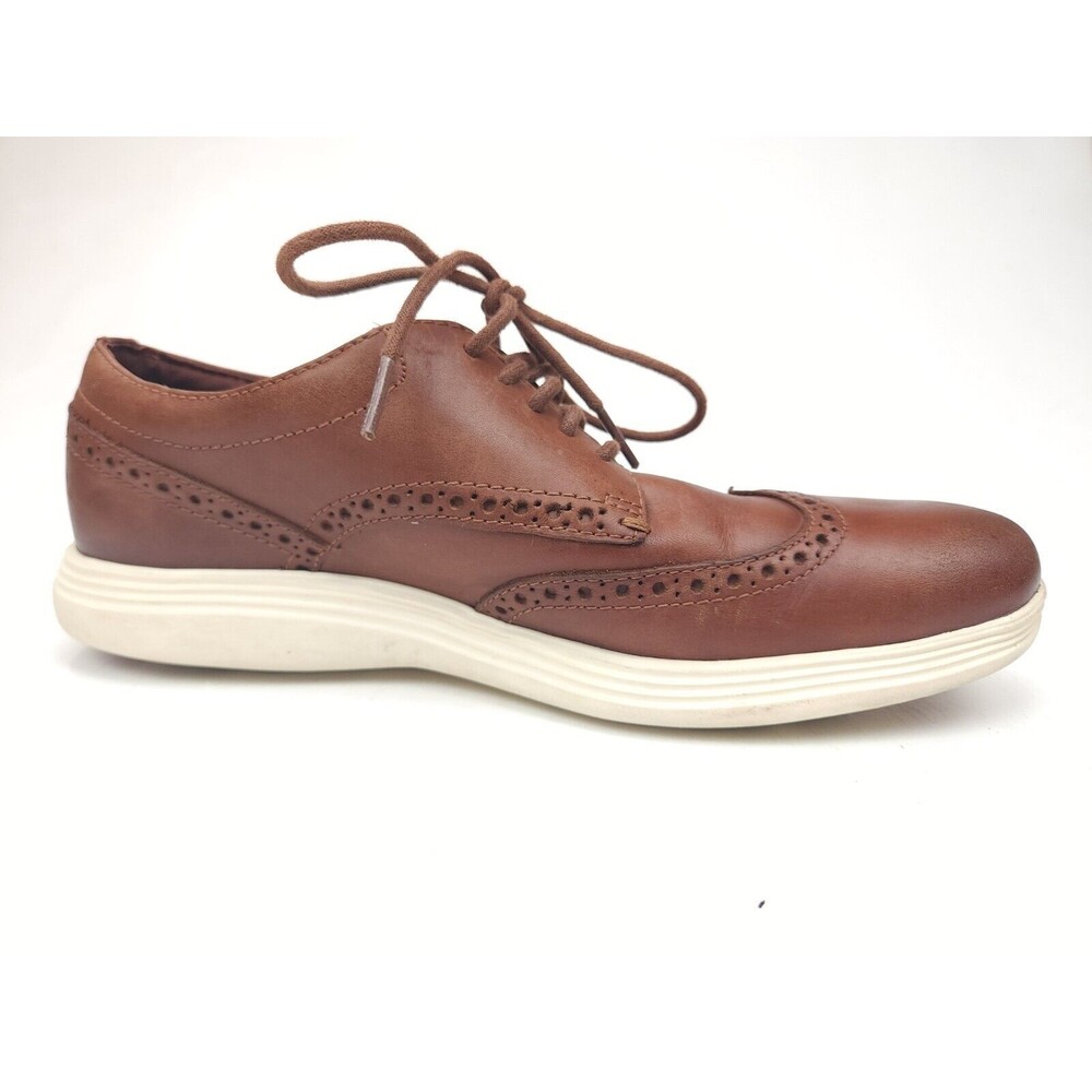 Cole Haan Grand OS Brown Wingtip Leather Dress Shoes C29414 Mens Size 7.5 M US - Picture 2 of 11